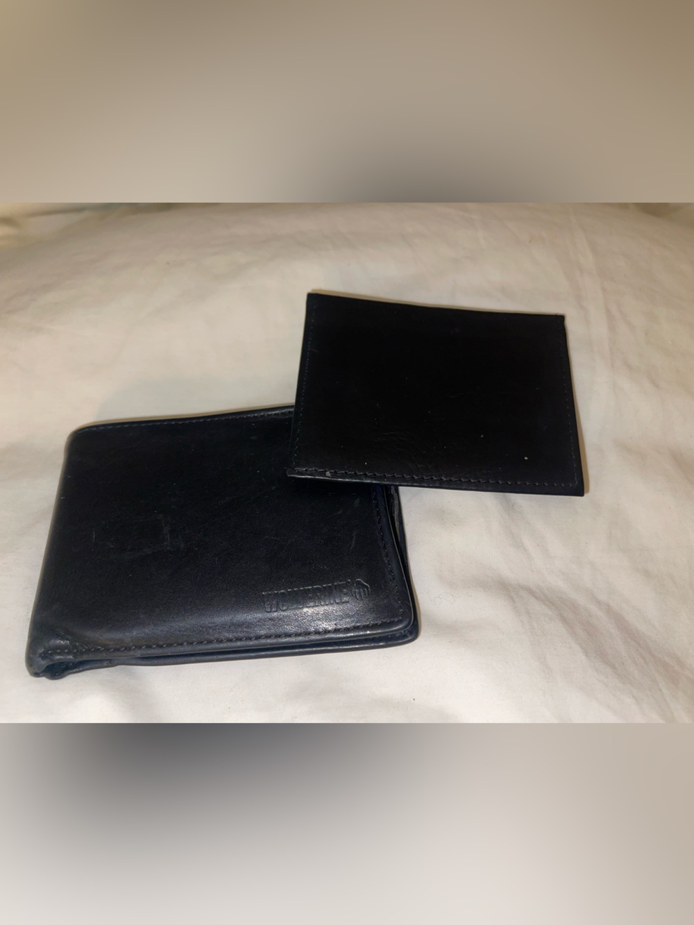 Wolverine Black Leather Men's Wallet, Classic Bi-Fold & Additional Leather Piece